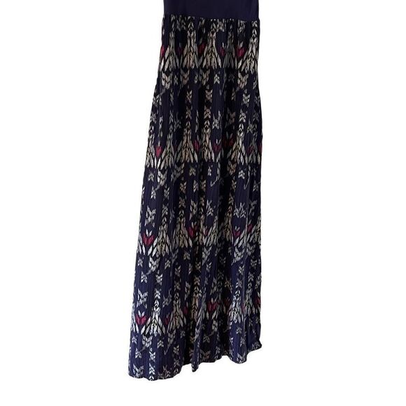 Mudd blue solid and print adjustable strap maxi dress Junior size M - Picture 8 of 11